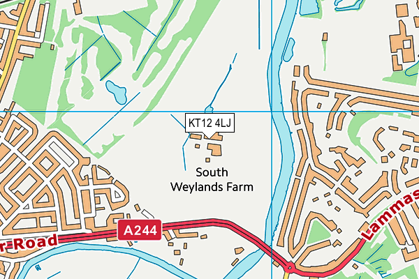 KT12 4LJ map - OS VectorMap District (Ordnance Survey)