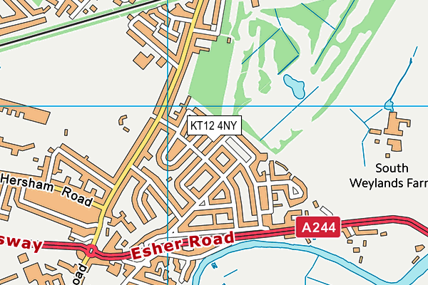 KT12 4NY map - OS VectorMap District (Ordnance Survey)