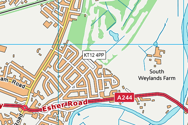 KT12 4PP map - OS VectorMap District (Ordnance Survey)