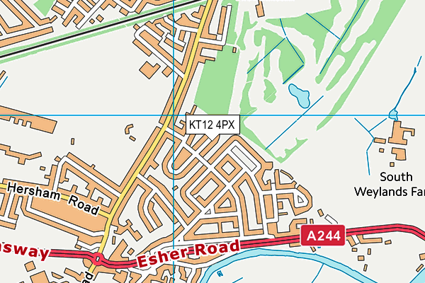 KT12 4PX map - OS VectorMap District (Ordnance Survey)