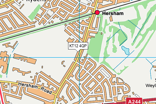 KT12 4QP map - OS VectorMap District (Ordnance Survey)