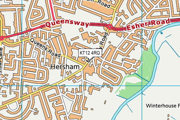 KT12 4RQ map - OS VectorMap District (Ordnance Survey)