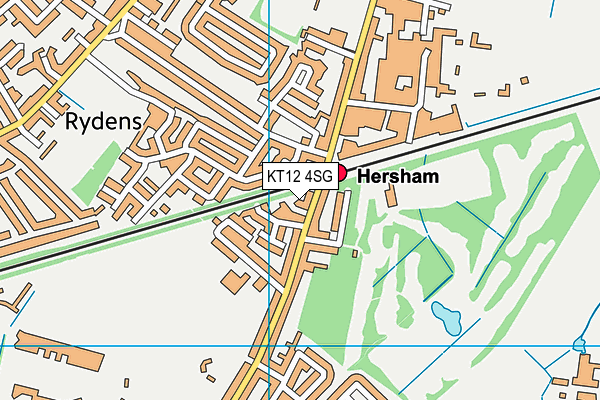 KT12 4SG map - OS VectorMap District (Ordnance Survey)