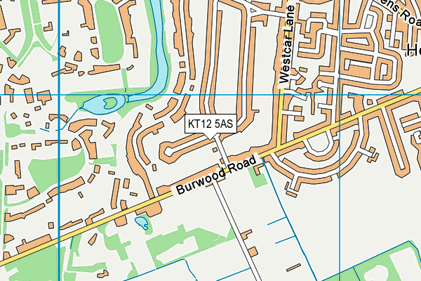 KT12 5AS map - OS VectorMap District (Ordnance Survey)