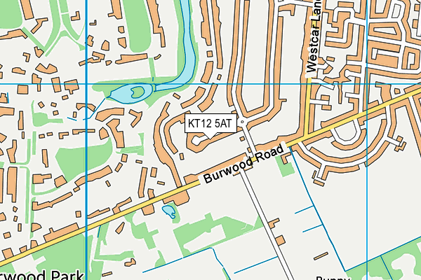 KT12 5AT map - OS VectorMap District (Ordnance Survey)