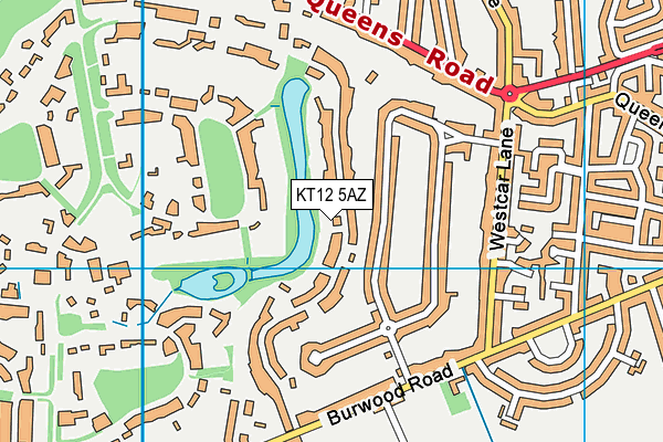 KT12 5AZ map - OS VectorMap District (Ordnance Survey)