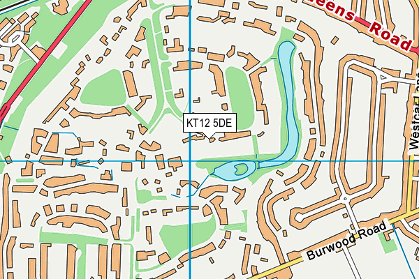 KT12 5DE map - OS VectorMap District (Ordnance Survey)