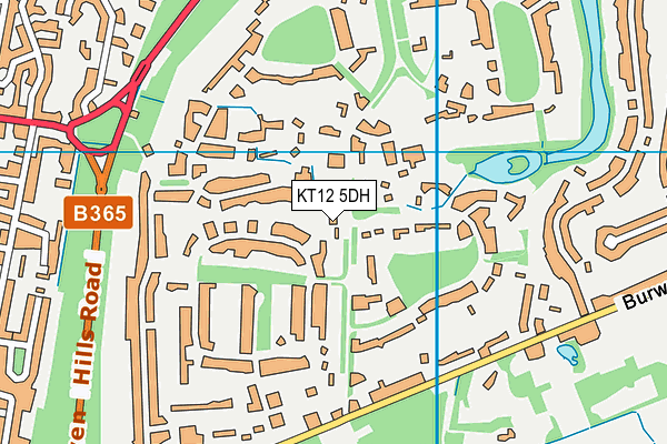 KT12 5DH map - OS VectorMap District (Ordnance Survey)