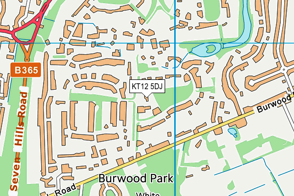 KT12 5DJ map - OS VectorMap District (Ordnance Survey)