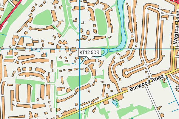 KT12 5DR map - OS VectorMap District (Ordnance Survey)