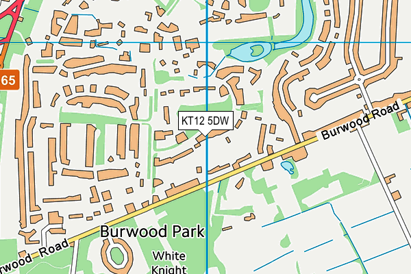 KT12 5DW map - OS VectorMap District (Ordnance Survey)