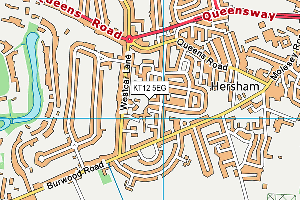 KT12 5EG map - OS VectorMap District (Ordnance Survey)
