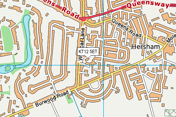 KT12 5ET map - OS VectorMap District (Ordnance Survey)