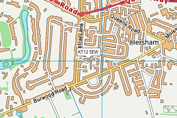 KT12 5EW map - OS VectorMap District (Ordnance Survey)