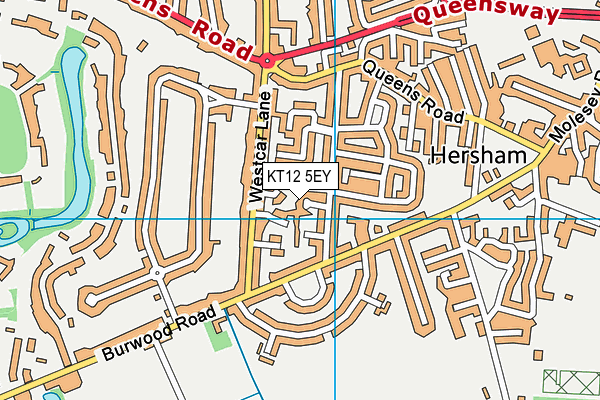 KT12 5EY map - OS VectorMap District (Ordnance Survey)