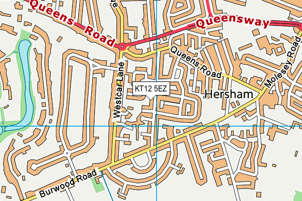 KT12 5EZ map - OS VectorMap District (Ordnance Survey)