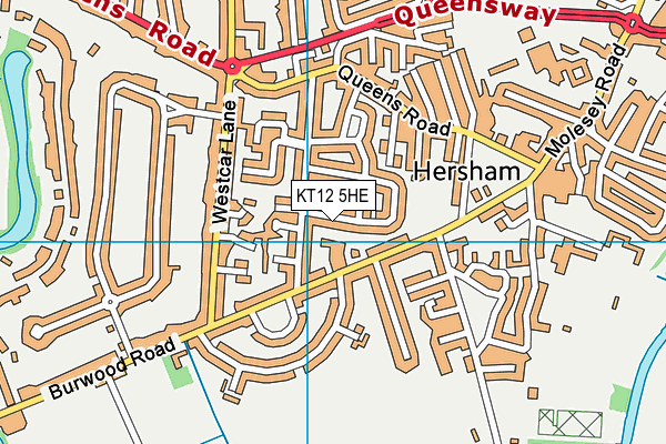 KT12 5HE map - OS VectorMap District (Ordnance Survey)