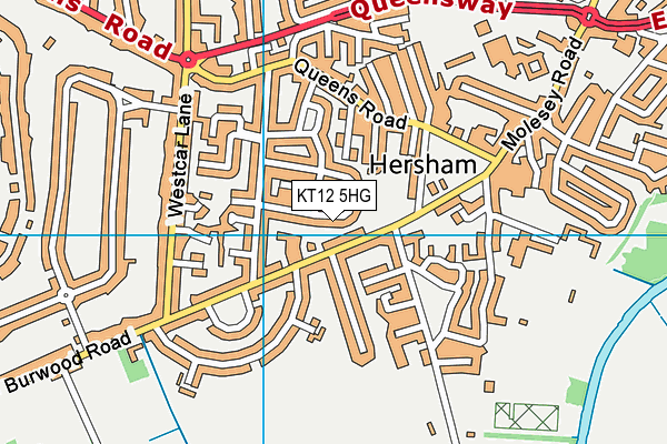 KT12 5HG map - OS VectorMap District (Ordnance Survey)