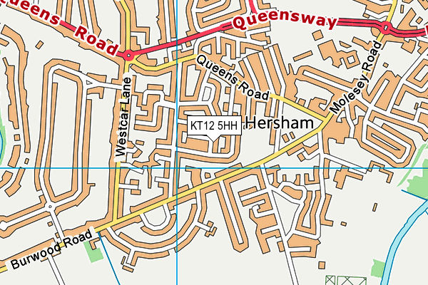 KT12 5HH map - OS VectorMap District (Ordnance Survey)