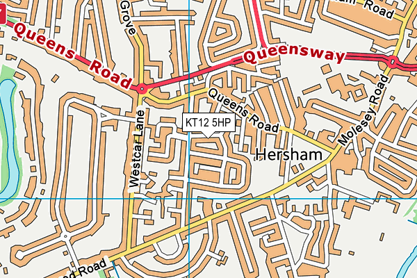 KT12 5HP map - OS VectorMap District (Ordnance Survey)
