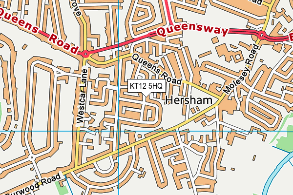 KT12 5HQ map - OS VectorMap District (Ordnance Survey)