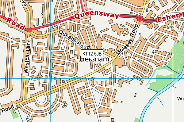 KT12 5JB map - OS VectorMap District (Ordnance Survey)