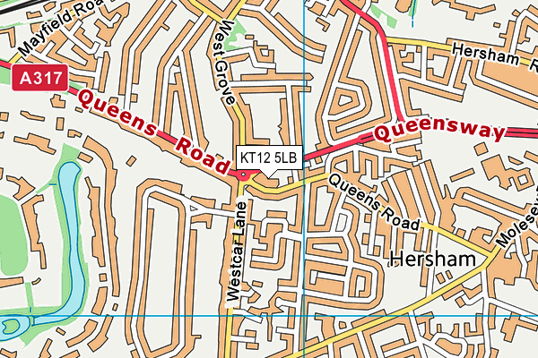 KT12 5LB map - OS VectorMap District (Ordnance Survey)