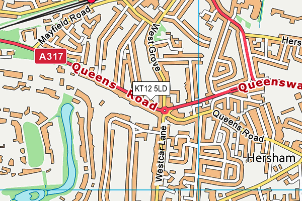 KT12 5LD map - OS VectorMap District (Ordnance Survey)