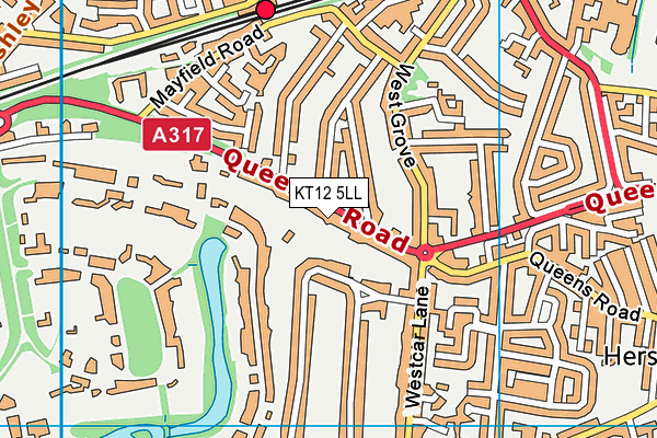 KT12 5LL map - OS VectorMap District (Ordnance Survey)