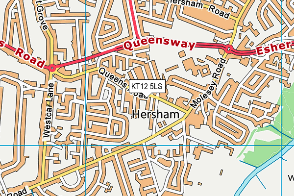 KT12 5LS map - OS VectorMap District (Ordnance Survey)