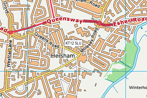 KT12 5LU map - OS VectorMap District (Ordnance Survey)