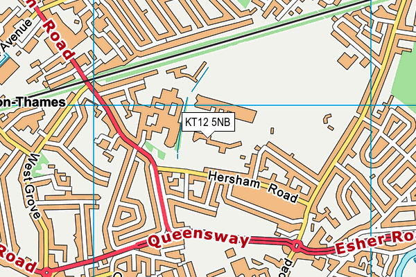 KT12 5NB map - OS VectorMap District (Ordnance Survey)