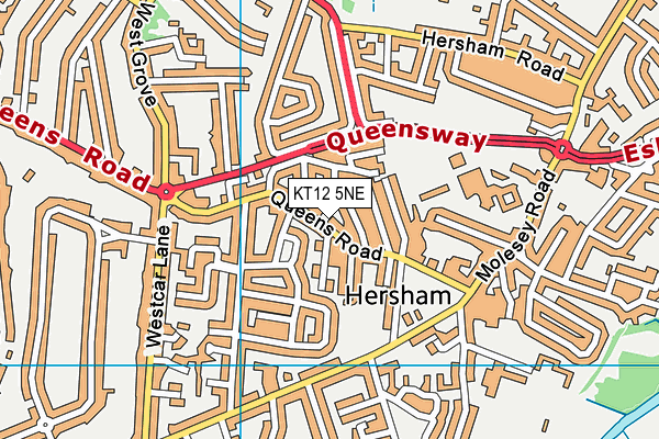 KT12 5NE map - OS VectorMap District (Ordnance Survey)