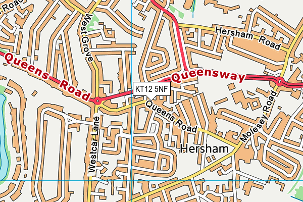 KT12 5NF map - OS VectorMap District (Ordnance Survey)