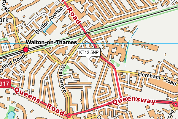 KT12 5NP map - OS VectorMap District (Ordnance Survey)