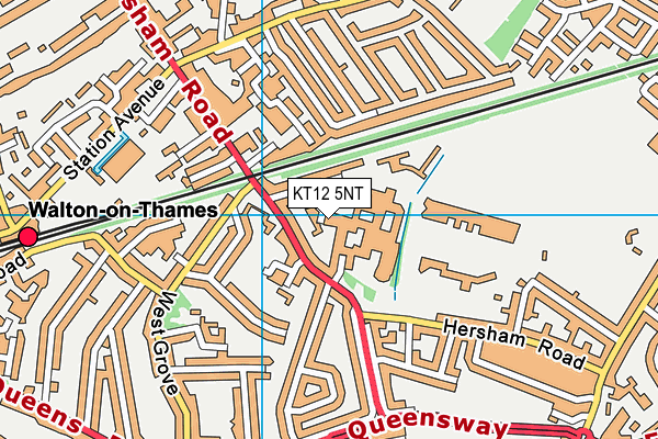 KT12 5NT map - OS VectorMap District (Ordnance Survey)