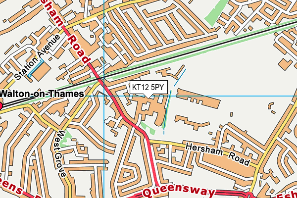 Rydens Enterprise School And Sixth Form College (Closed) map (KT12 5PY) - OS VectorMap District (Ordnance Survey)