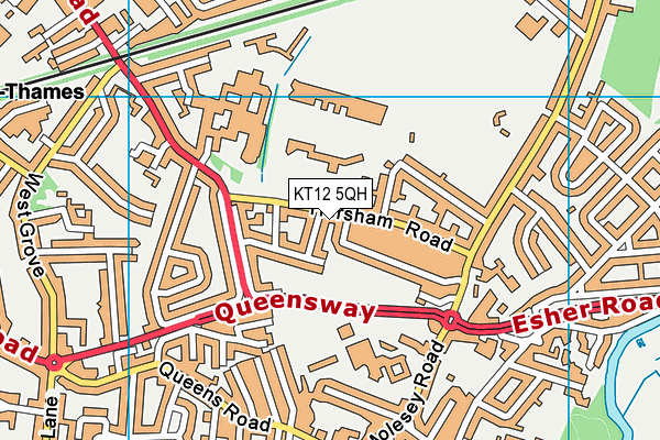 KT12 5QH map - OS VectorMap District (Ordnance Survey)