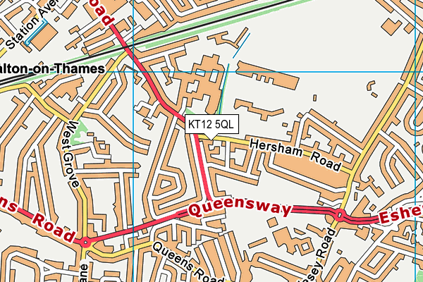 KT12 5QL map - OS VectorMap District (Ordnance Survey)