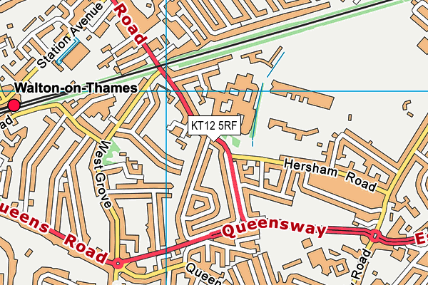 KT12 5RF map - OS VectorMap District (Ordnance Survey)