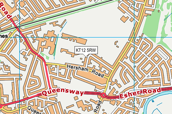 KT12 5RW map - OS VectorMap District (Ordnance Survey)