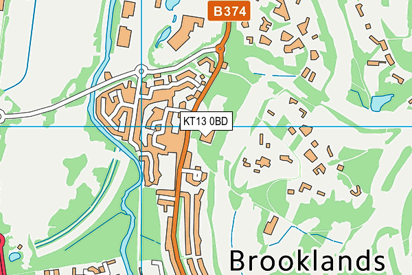 David Lloyd (Weybridge Brooklands) map (KT13 0BD) - OS VectorMap District (Ordnance Survey)