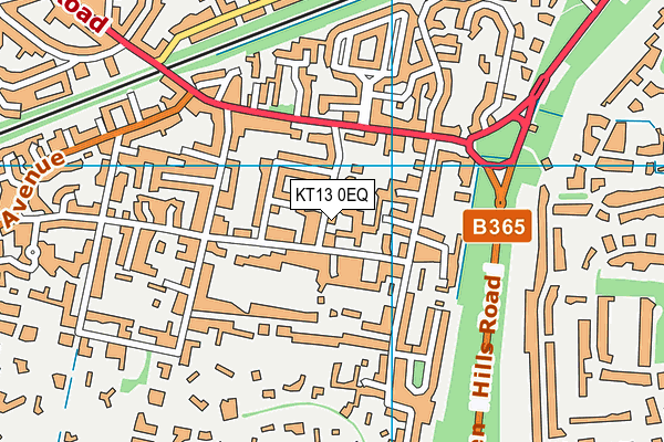 KT13 0EQ map - OS VectorMap District (Ordnance Survey)