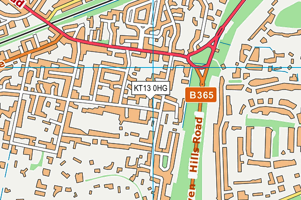 KT13 0HG map - OS VectorMap District (Ordnance Survey)