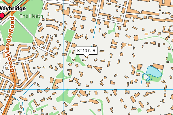 KT13 0JR map - OS VectorMap District (Ordnance Survey)