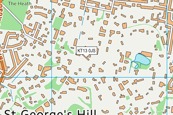 KT13 0JS map - OS VectorMap District (Ordnance Survey)