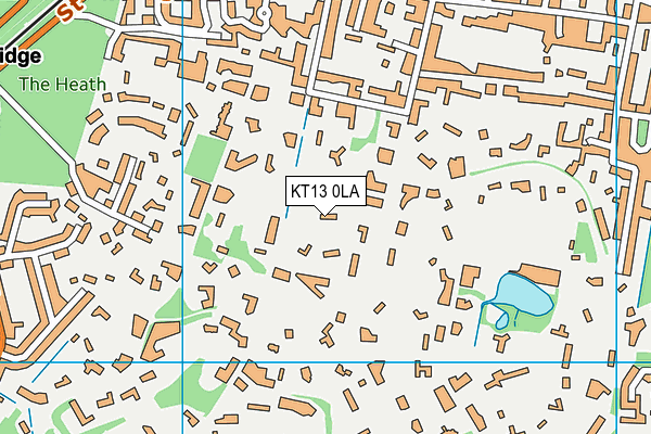 KT13 0LA map - OS VectorMap District (Ordnance Survey)