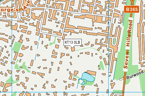 KT13 0LB map - OS VectorMap District (Ordnance Survey)