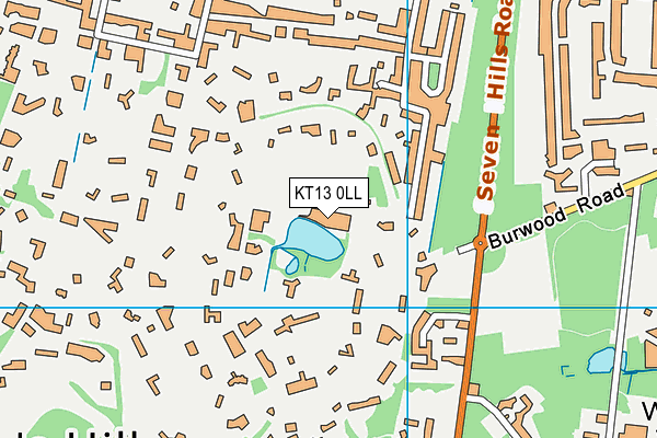 St Georges Hill Lawn Tennis Club map (KT13 0LL) - OS VectorMap District (Ordnance Survey)