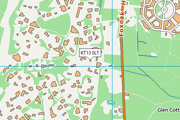 KT13 0LT map - OS VectorMap District (Ordnance Survey)